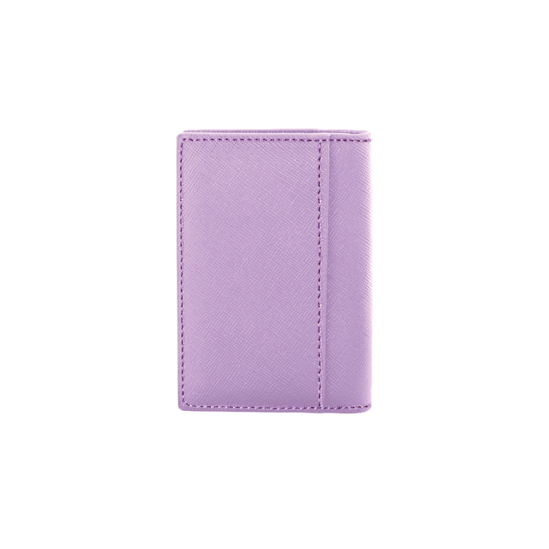 Lilac Saffiano Vertical Bi-fold