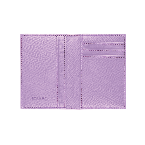 Lilac Saffiano Vertical Bi-fold