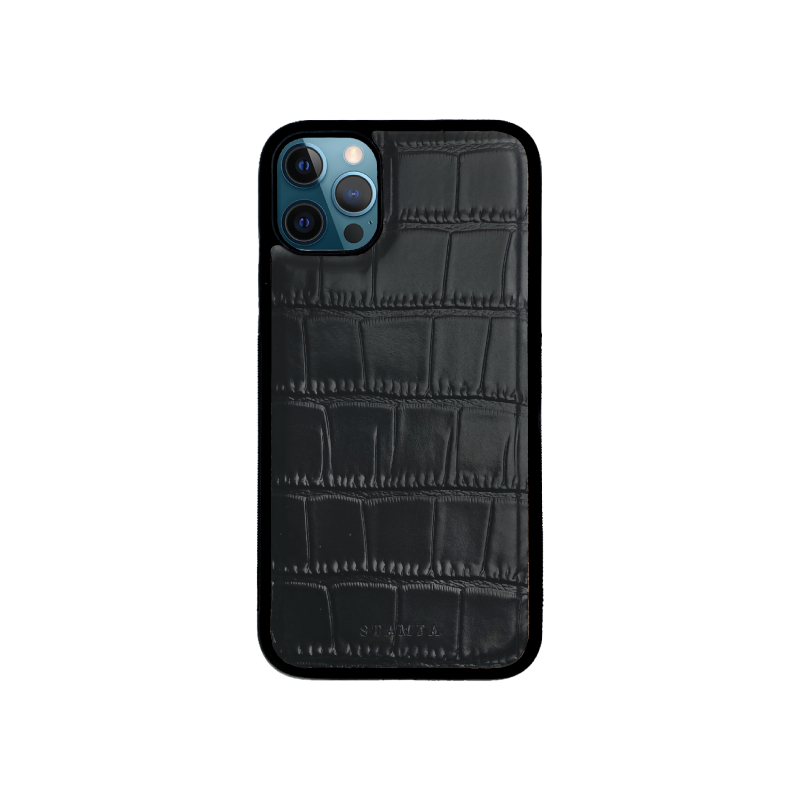 Zebra Initials Personalised Leather iPhone Case